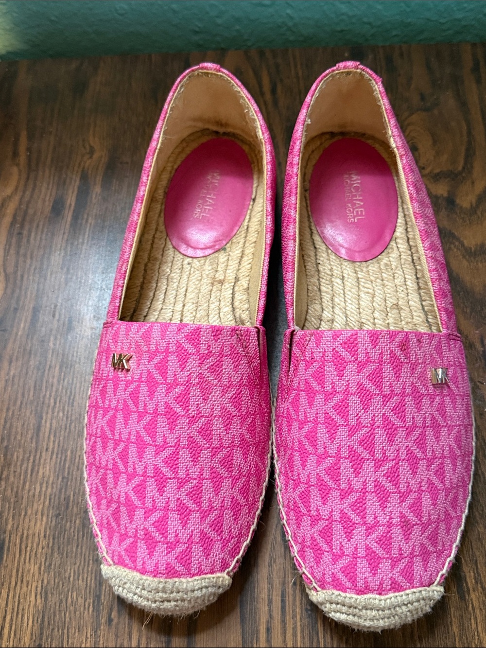 Michael Kors Hot Pink MK Monogram Espadrille Flats